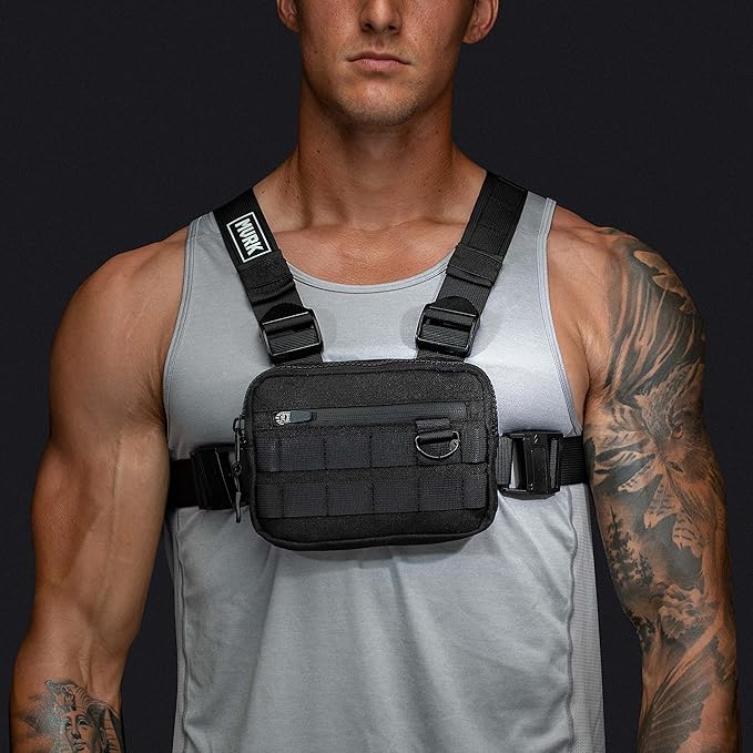 MVRK Water Resistant Chest Bag - Lightweight Tactical Chest Bag For Outdoor Training, Running Chest Pack For Men With Extra Storage