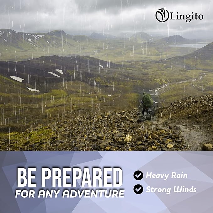 Heavy Duty Rain Poncho for Backpacking, Waterproof Lightweight for Adults, Military, Emergency, Camping, Men, Women