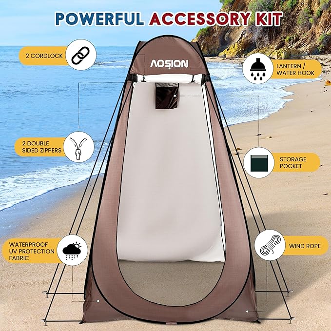 AOSION Privacy Shower Tent,Pop Up Changing Tent,Camp Bathroom Changing Dressing Room,Sun Sunshade Canopy Outdoor Rain Shelter for Camping Hiking Beach Picnic Fishing.