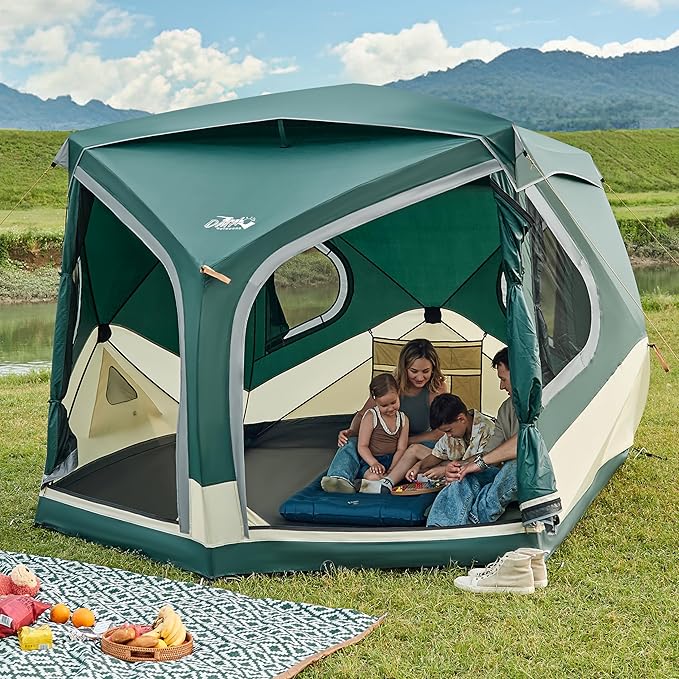 4/6/8 Person Instant Cabin Tent, Easy 60 Second Setup Family Tents for Camping, Pop up Camping Tent, Large Waterproof Tents for Outdoor Camping, Spacious Interior, Upgraded Ventilation