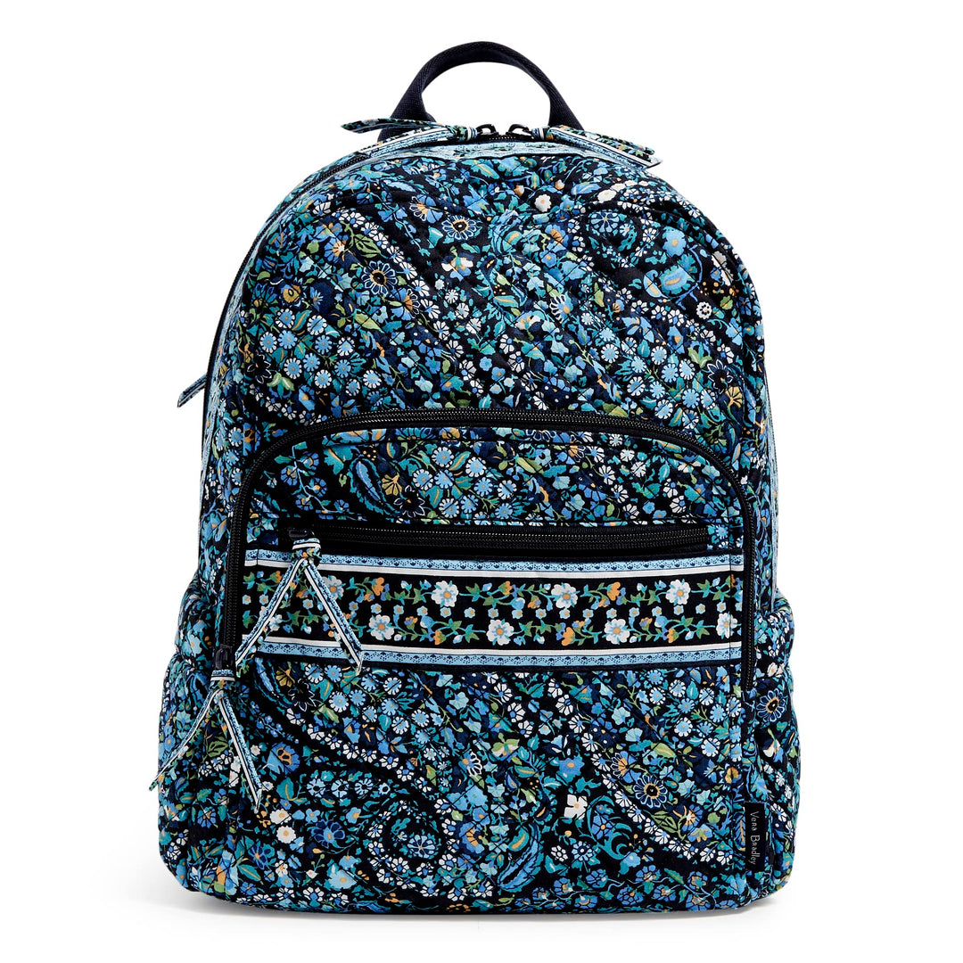 Vera Bradley Women's Cotton Campus Backpack, Dreamer Paisley - Recycled Cotton, One Size