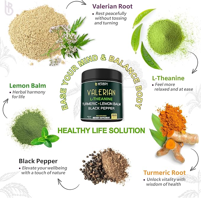 Bundle 5in1 Valerian Root Supplement & 6in1 Beet Root Capsules - Support Restful Night, Heart Health, Digestive and Immune