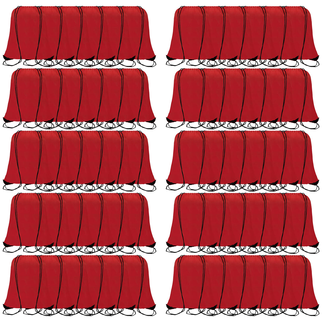 Topspeeder 60 Pieces Red Drawstring Backpack Bags Sports Sackpack Bulk Cinch Gym Bag For Women Men Outdoor Sports Backpack