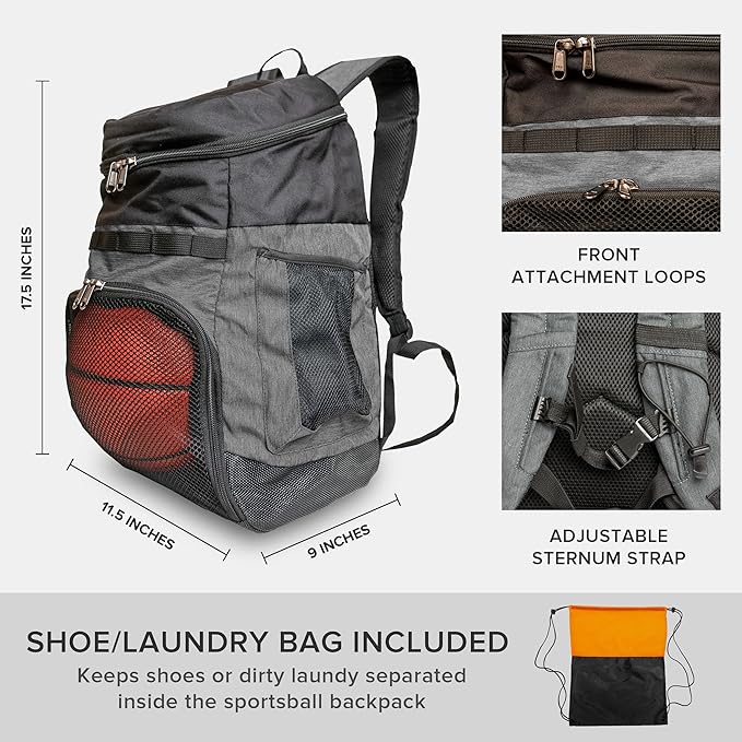 Basketball Backpack with Ball Compartment
