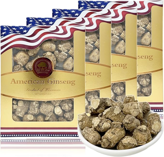 DOL Hand Selected Cultivated Wisconsin American Ginseng Pearl Ginseng 花旗参/西洋参 精选珍珠参 - in Box. (Medium 4oz/Box*4)
