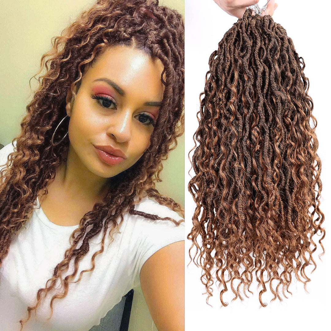 Goddess Locs Crochet Hair 14 Inch 7 Packs Curly Faux Locs Crochet Hair With Curly Ends River Locs Crochet Hair For Black Women C