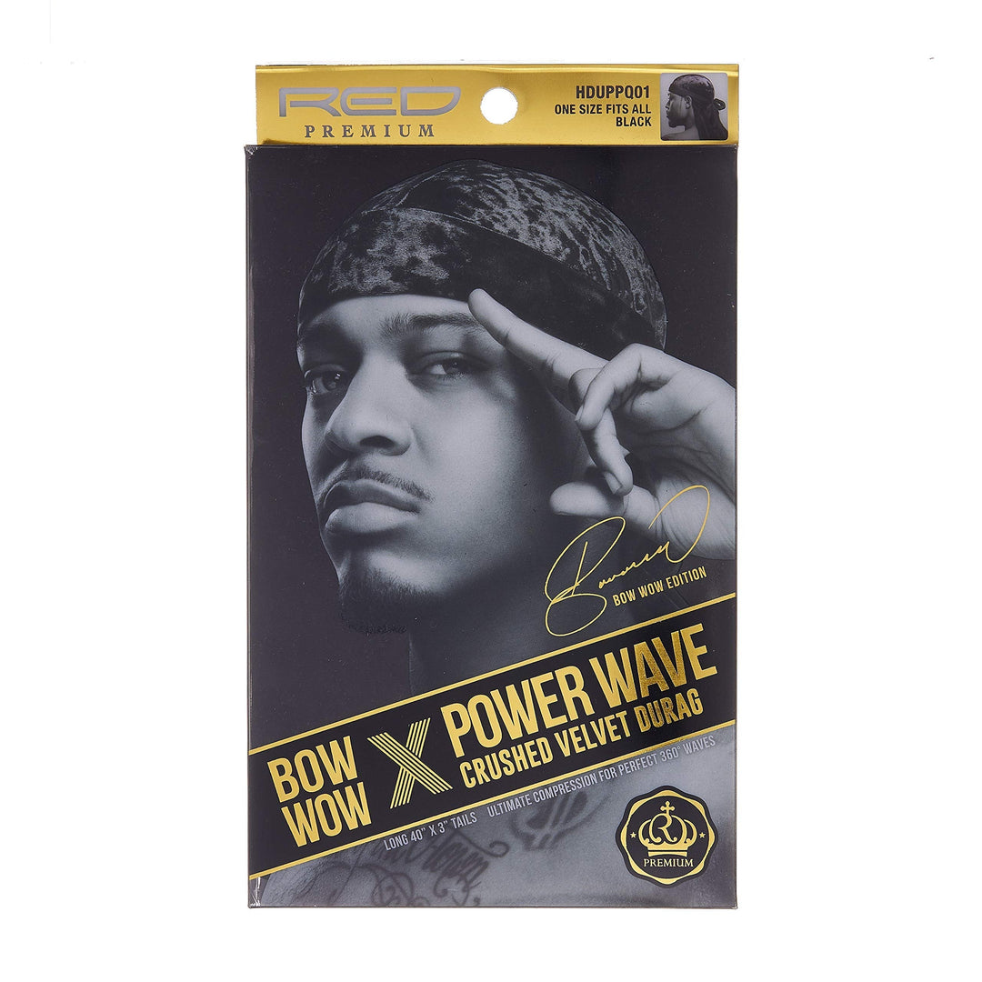 Kiss Gifts For Dad Fathers Day Gifts Red Premium Bow Wow X Power Wave Crushed Velvet Durag (Gold)