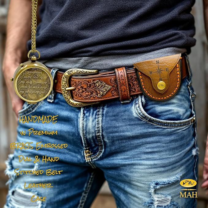 True North Compass – Go Confidently in The Direction of Your Dreams – Embossed Brass Compass – Graduation, Confirmation, Birthday, Motivational Gift for Him, Her, Students, Boys, Girls, High School