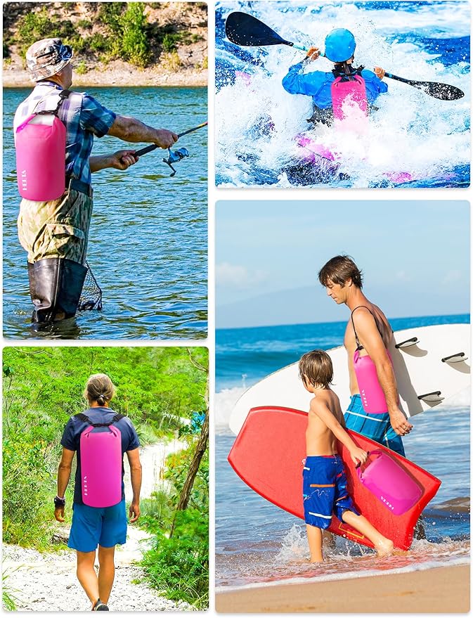 HEETA Waterproof Dry Bag for Women Men(Upgraded Version) 5L/10L/20L/30L/40L Roll Top Lightweight Dry Storage Bag Backpack with Emergency Whistle for Travel, Swimming, Boating, Kayaking, Camping, Beach