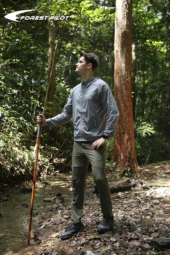 3pc Detachable Fir Wood Walking Stick for Hiking with Compass 55 Inches - with Animal Carving - Soft Hand Strap - Rubber Tip Cover