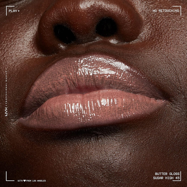 NYX Butter Gloss | Brown Sugar Non-Sticky Lip Gloss for Soft, Peachy Lips