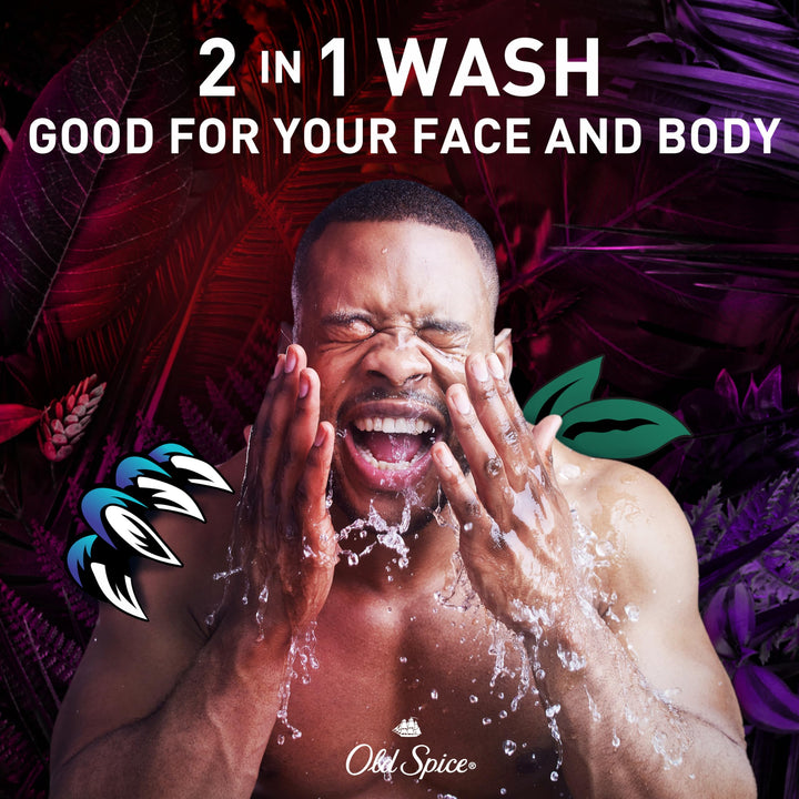 Old Spice Cleansing Body Wash for Men, 3X Defense, 24/7 Shower Fresh with Lasting Scent, 2-in-1 Body & Face Wash, NightPanther with Rich Warm Scent, 33.4 oz