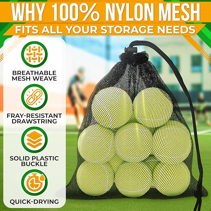 Mesh Bags Drawstring 5Pcs S – Strong, Lightweight, Breathable Mesh Bag with Quick-Dry and Tear-Resistant Design – Easy to Tighten and Adjust for Travel, Sports, Swimming, and Ball Storage