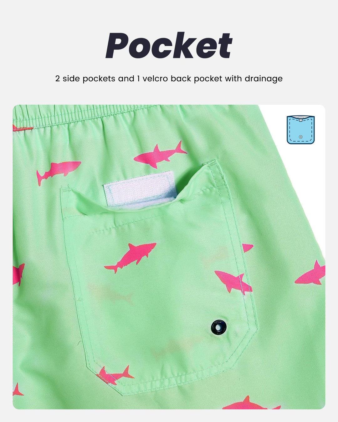maamgic Mens Swim Trunks Quick Dry Swim Shorts with Mesh Lining Funny Swimwear Bathing Suits Light Green X-Small
