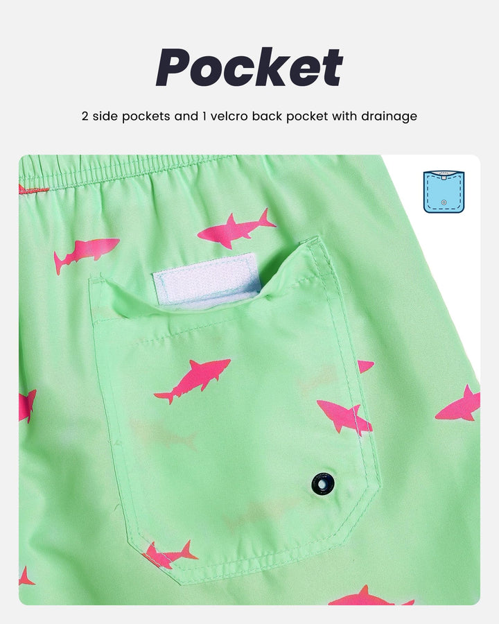 maamgic Mens Swim Trunks Quick Dry Swim Shorts with Mesh Lining Funny Swimwear Bathing Suits Light Green X-Small