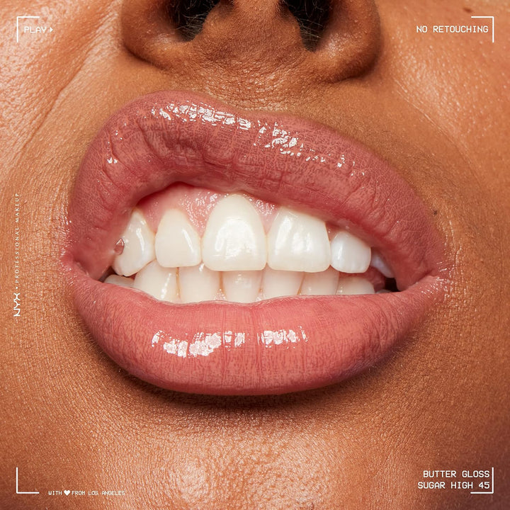NYX Butter Gloss | Brown Sugar Non-Sticky Lip Gloss for Soft, Peachy Lips