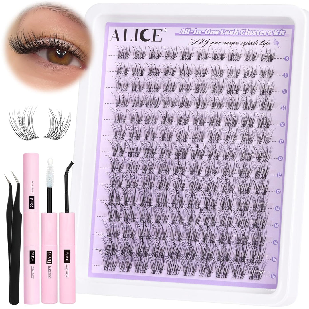 ALICE DIY Natural Lash Clusters | Wispy Anime Cat Eye | 10-16mm, 144 Pcs