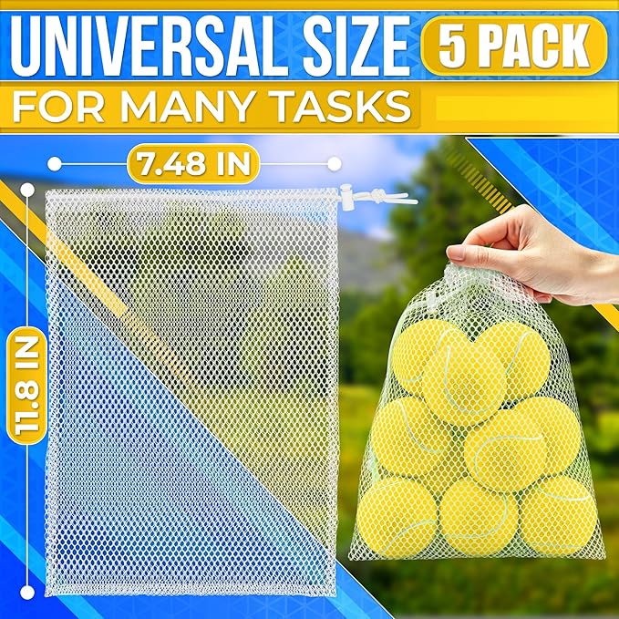 Small Mesh Bags Drawstring Nylon Bag - 5Pcs Camping Organization Nylon Mesh Netting Drawstring Bag Little Bags Small Storage - Durable Mesh Drawstring Bag Cord Lock Closure Net Laundry Mesh Bags