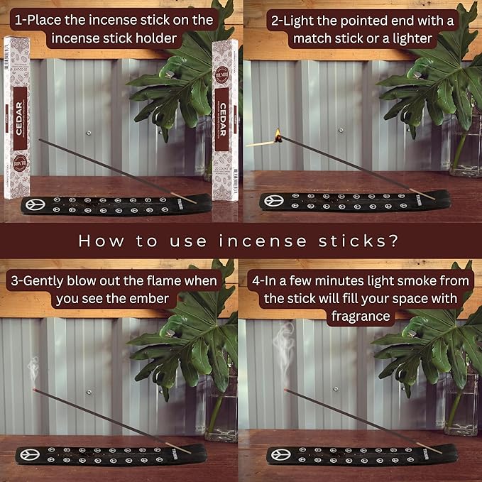 Cedar Incense Sticks - Total 40 Insence-Sticks - Dual Pack of 20 Insense - Inciensos - Inscents - Natural Non Toxic Ingredients - Incents - Incence - Inscense - Insents