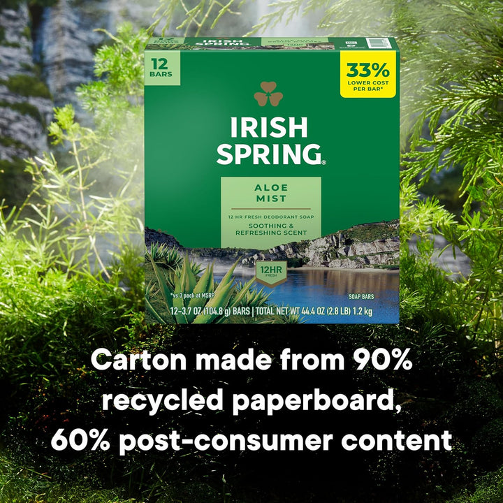 Irish Spring Icy Blast Bar Soap | Fresh & Clean for Men | 24 Pack, 3.7 Oz