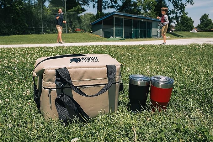 Bison Coolers Softpak Series, Made in USA, Soft Cooler Bag Insulated Leak Proof for Beach, Travel, Camping, Picnic, Car, Trips, 24+ Hour Ice Retention