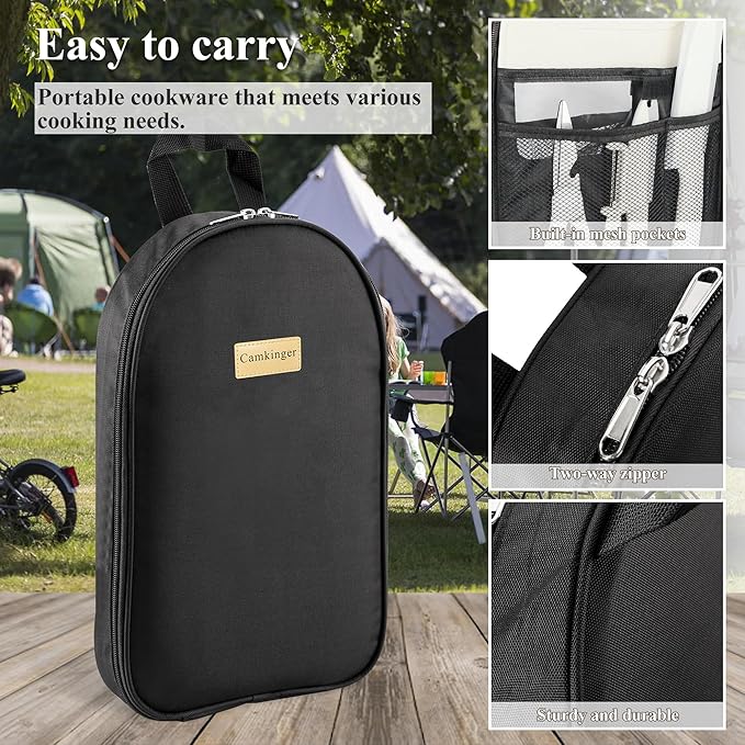 12PCS Camping Accessories Kitchen Cooking Utensils Set - Portable Outdoor Camp Cookware Set, Silicone Camper Essentials Gear Must Have Supplies for Travel RV BBQ Grill Picnic Hiking