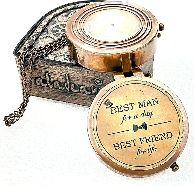 Best Man Gifts for Wedding Brass Compass I Best Man Proposal Gift -Best Man for a Day I Best Man Gift I Will You Be My Best Man Gifts (Best Man)