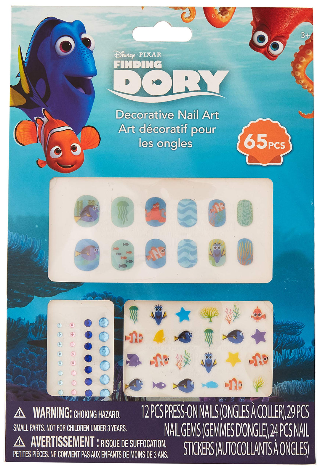 Disney Pixar Finding Dory Decorative Nail Art Set 65 pcs