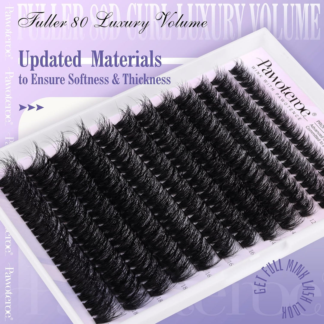 40D Cluster Eyelash Extensions | 280pcs Mix Length 9-16mm | Self-Application