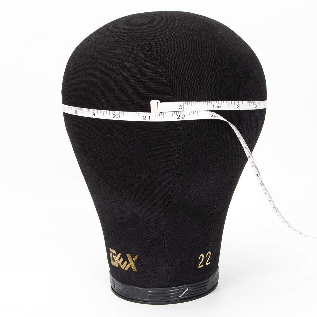 GEX 20"-24" Canvas Cork Wig Block Mannequin Head for Wig Making Drying Styling Display with Table C Clamp Stand Holder (Black 23")