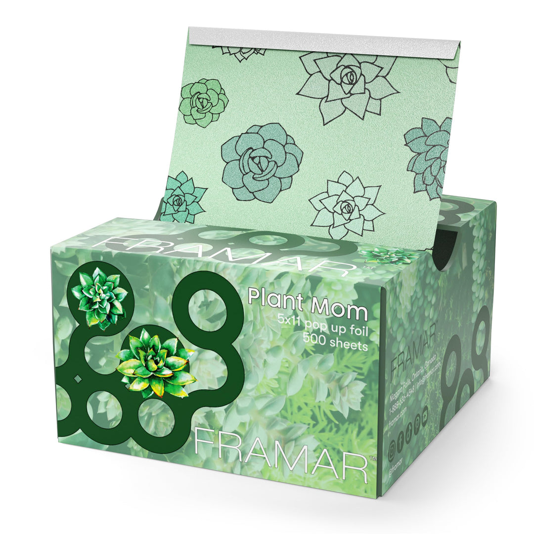 FRAMAR Plant Mom Hair Foils For Highlighting - Pop Up Hair Foil, Highlight Foils For Hair, Aluminum Foil Sheets, Salon Foils For Hair Stylist, Hair Dye Supplies, Non Slip 500 Pop Up Foil Sheets