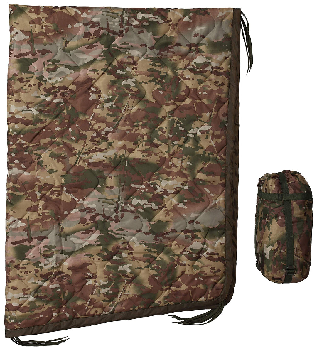 USGI Industries Military Woobie Blanket | Thermal Insulated Camping Blanket, Poncho Liner | Large, Portable, Insulation, Water-Resistant, for Hiking, Survival | Compression Carry Bag