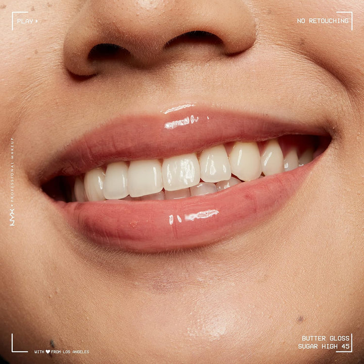 NYX Butter Gloss | Brown Sugar Non-Sticky Lip Gloss for Soft, Peachy Lips
