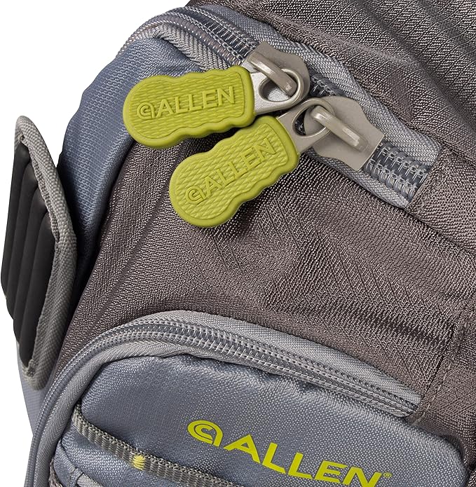 Allen Company Cedar Creek Fly Fishing Sling Pack - Fits up to 4 Tackle/Fly Boxes and Other Accessories - Gray and Lime/Olive