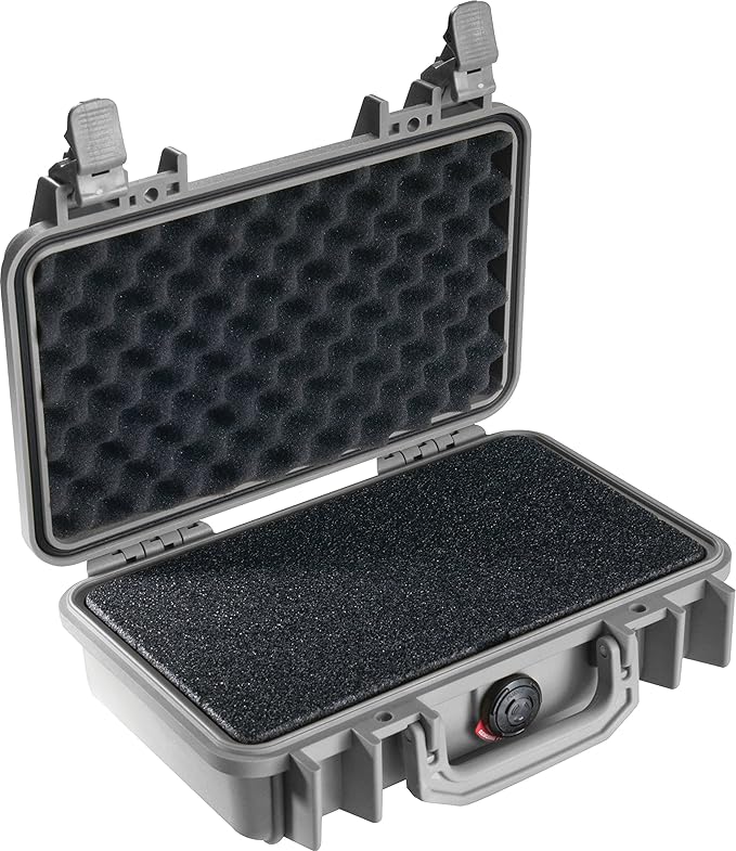 Pelican 1170 Case with Foam - Multi-Purpose Hard Shell Case with Foam for Camera, Drone, Pistol, Equipment, Electronics, and Gear (Silver)