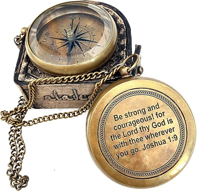 Inspirational Gift Compass - God My Lord Guide Me - Uplifting Baptism Gift, Graduation Gift, Birthday, Confirmation Gift for Men Women Boys Girls Teenage Kids