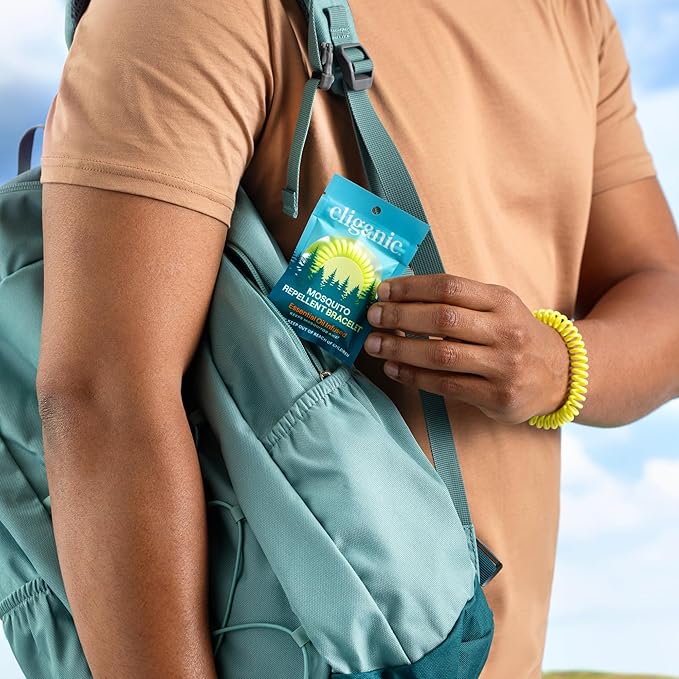 Cliganic 50 Pack Mosquito Repellent Bracelets, DEET-Free Bands, Individually Wrapped (Packaging May Vary)