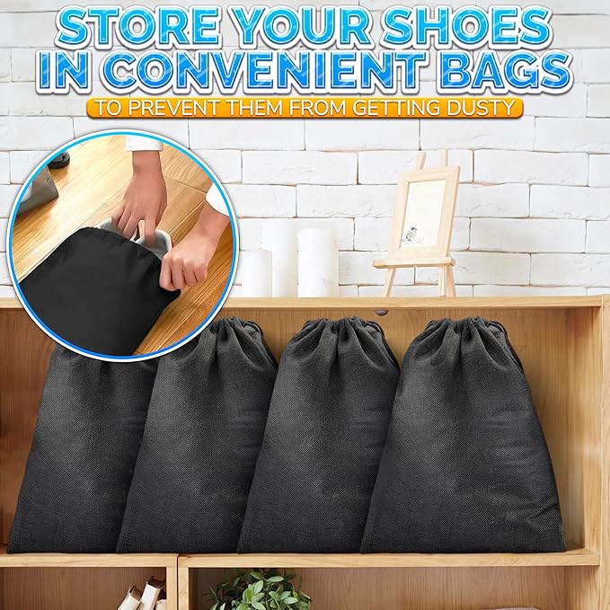 Shoe Storage Bags - 10 Pcs Travel Shoe Bags for Packing in Suitcase Waterproof Drawstring Bag Shoe Bags for Travel Shoe Bag for Gym Shoe Dust Bags - Soccer Cleat Bag Shoe Bags for Storage Sneaker Bag