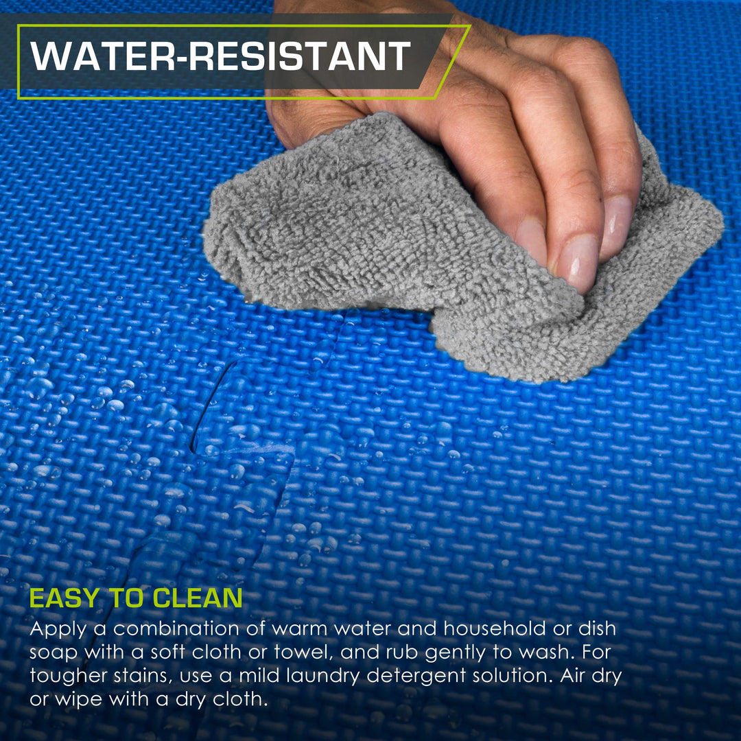 ProsourceFit Extra Thick Puzzle Exercise Mat 1", EVA Foam Interlocking Tiles for Protective, Cushioned Workout Flooring for Home and Gym Equipment, Blue 3-pack