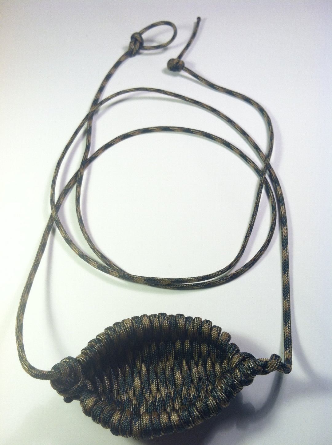 Paracord Shepherd Sling (Old-fashioned Slingshot) Handmade By David the Shepherd (Woodland Camo)