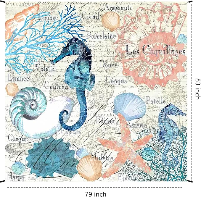 Beach Blanket Waterproof Sandproof Beach Mat 79" X 83" /10'x9'for 2-8 Adults Quick Drying Outdoor Picnic Mat Beach Accessories for Travel, Camping, Hiking