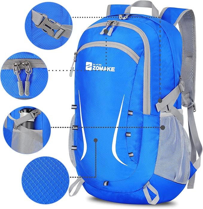 ZOMAKE Lightweight Packable Backpack 35L, Foldable Backpacks Water Resistant Collapsible Light Daypack for Hiking
