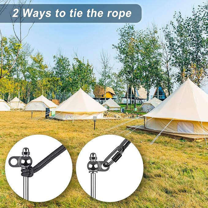 12 Inch Ground Anchors, 4 Pcs Heavy Duty Tent Stakes, Easy to Install and Reusable, for Camping Tents, Trampolines, Sheds, Swing Sets, Securing Animals