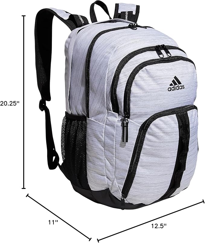 adidas Prime 6 Backpack, Two Tone White/Black, One Size