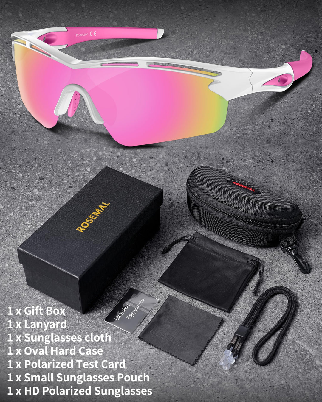 Polarized Sports Sunglasses for Men Women Youth Baseball Cycling Running Driving Fishing Tennis Golf Motor TAC UV400 TR90
