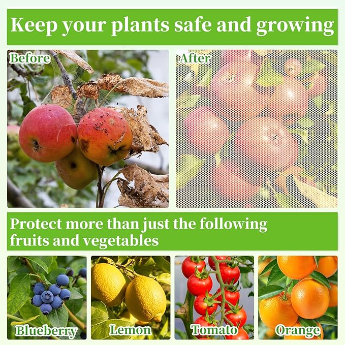 39x10Ft Mosquito Netting Garden Mesh Netting, Bug Insect Mosquito Fly Bird Net, Animals Barrier Protection Net, White 3x12 m