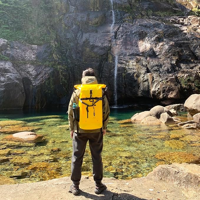 Heavy Duty Waterproof Dry Bag Backpack - 35L Roll-Top Floating Dry Bag Backpack for Kayaking, Rafting, Boating