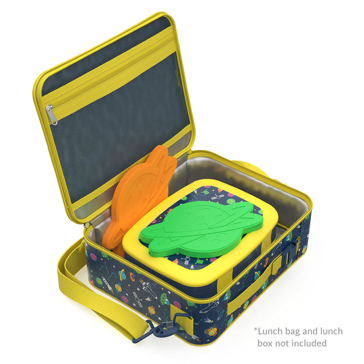 Bentgo® Buddies Reusable Ice Packs - Slim Ice Packs for Lunch Boxes, Lunch Bags, and Coolers - Multicolored 4-Pack (Planet)