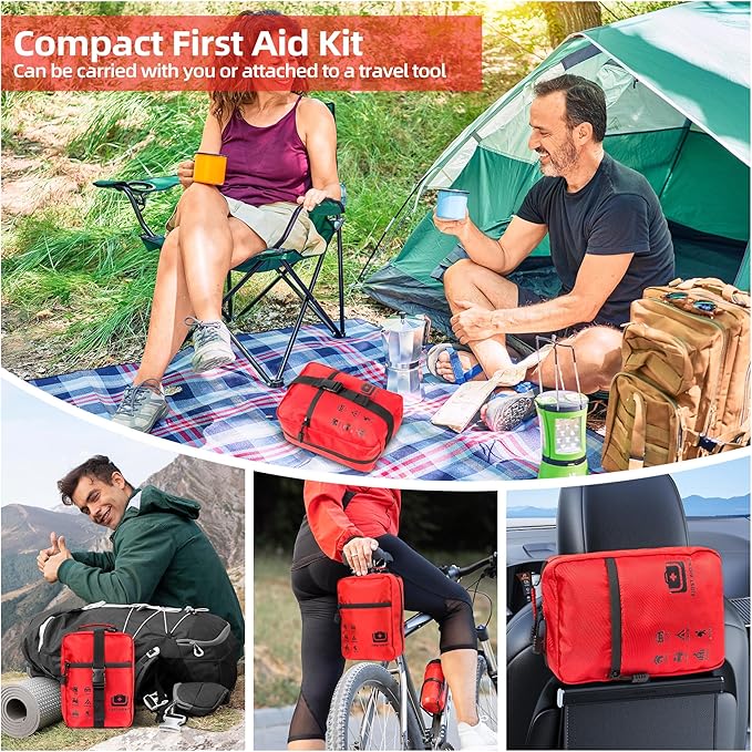 400pcs Large First Aid Kit, Premium Emergency Medical Kit with Basic First Aid Supplies, Ideal for Traveling, Outdoors, Climbing, Car, Camping, Emergency Preparedness