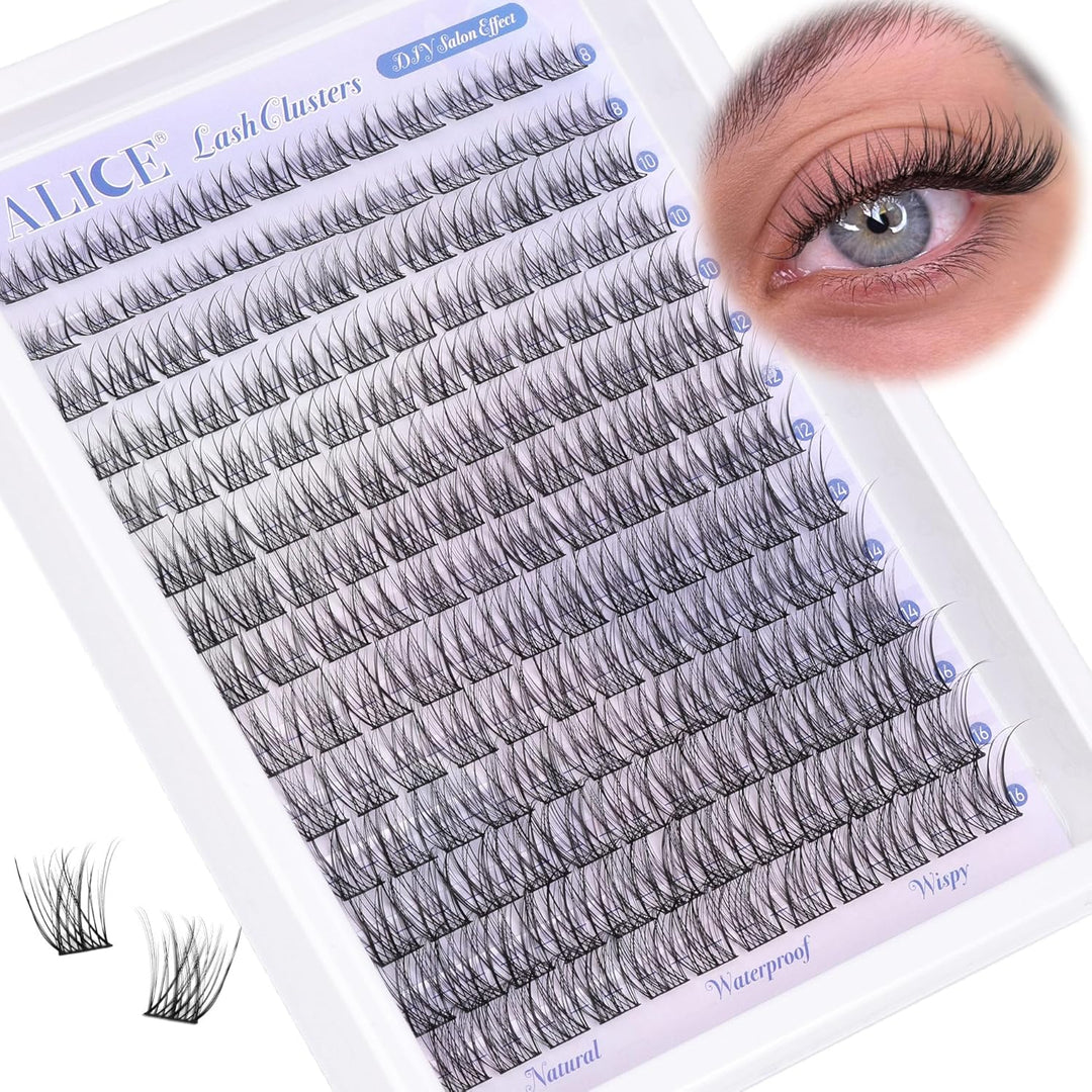ALICE DIY Natural Lash Clusters | Wispy Anime Cat Eye | 10-16mm, 144 Pcs